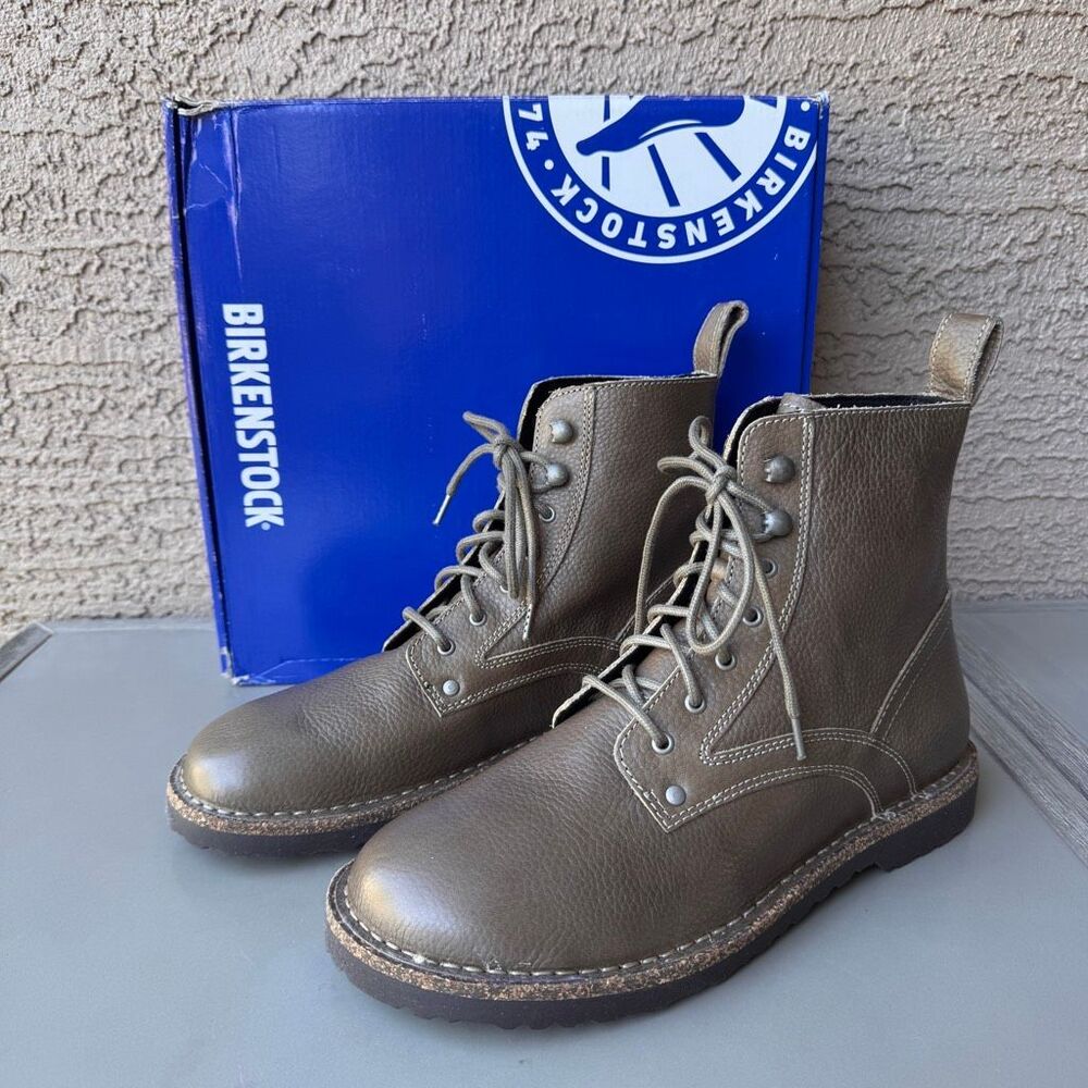 NEW Birkenstock Bryson Combat Ankle Boots Womens Size 41EU/10US Taupe Leather